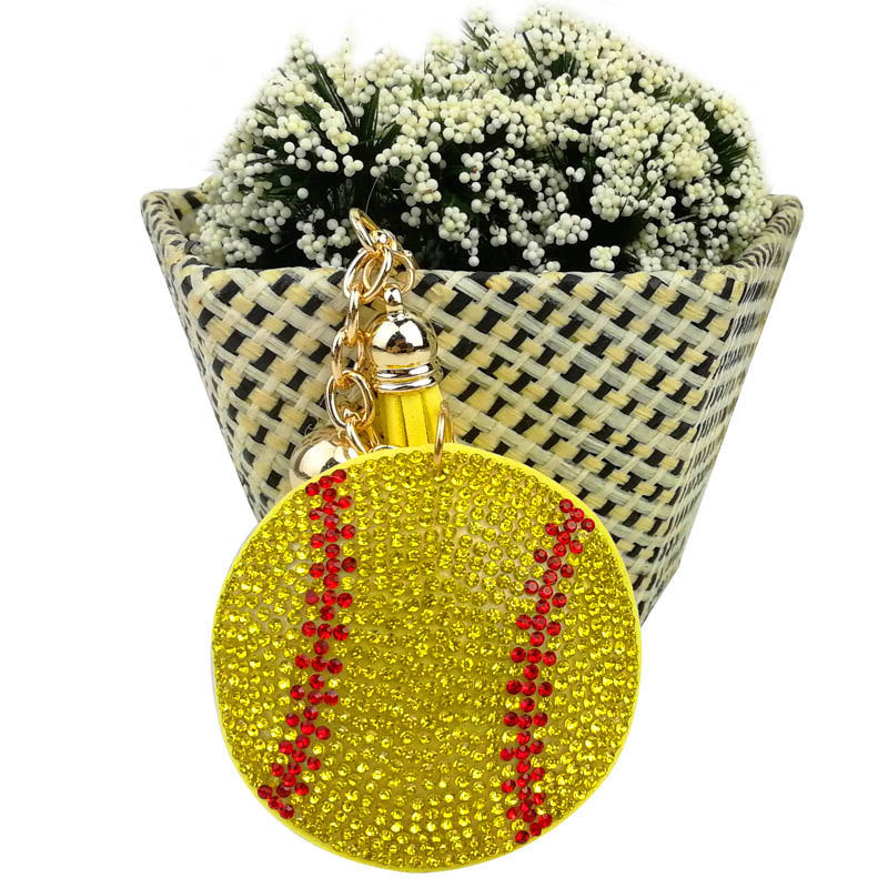 Wholesale  Diamond-encrusted Volleyball Keychain