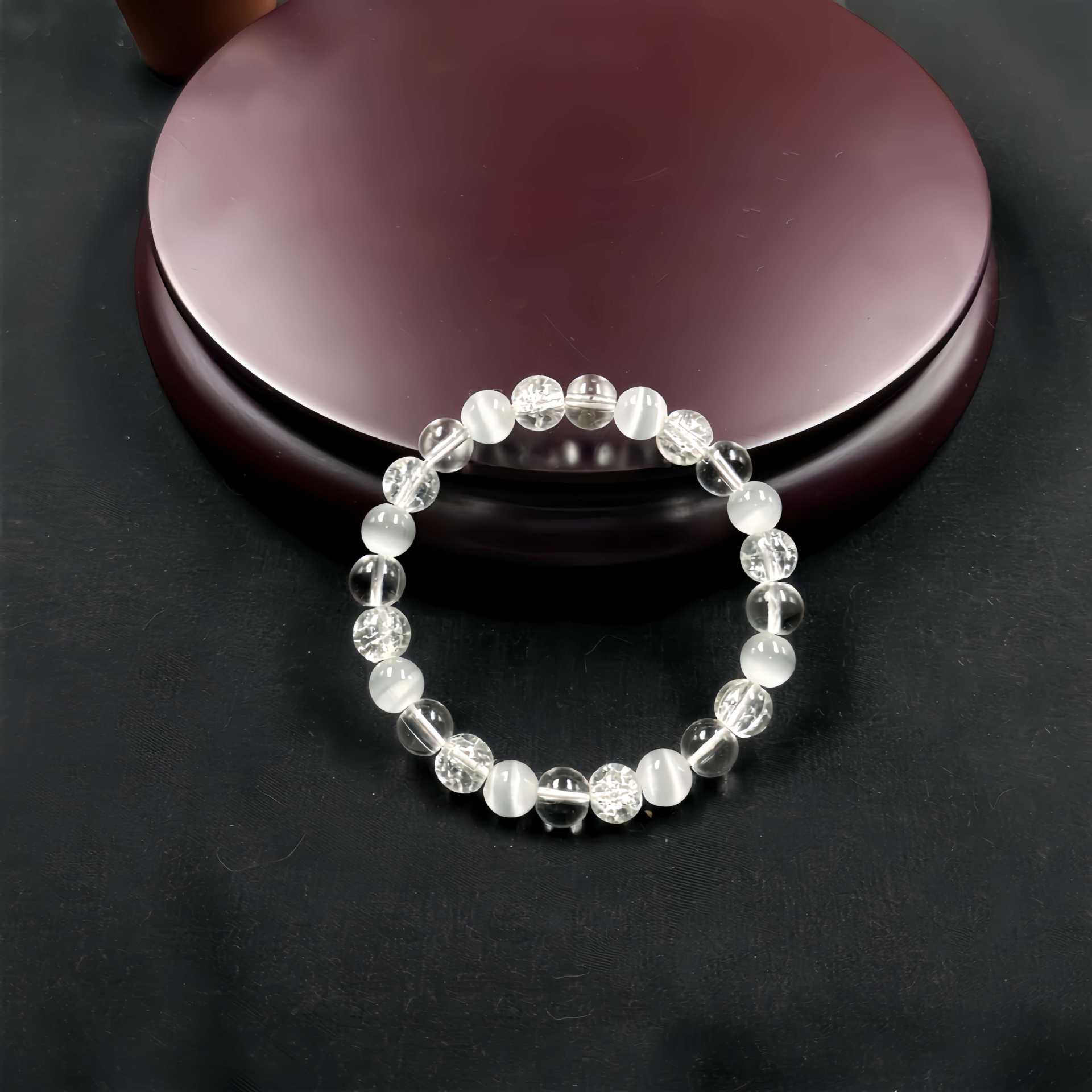 Wholesale White Crystal Opal Stress Relief Crystal Bracelet