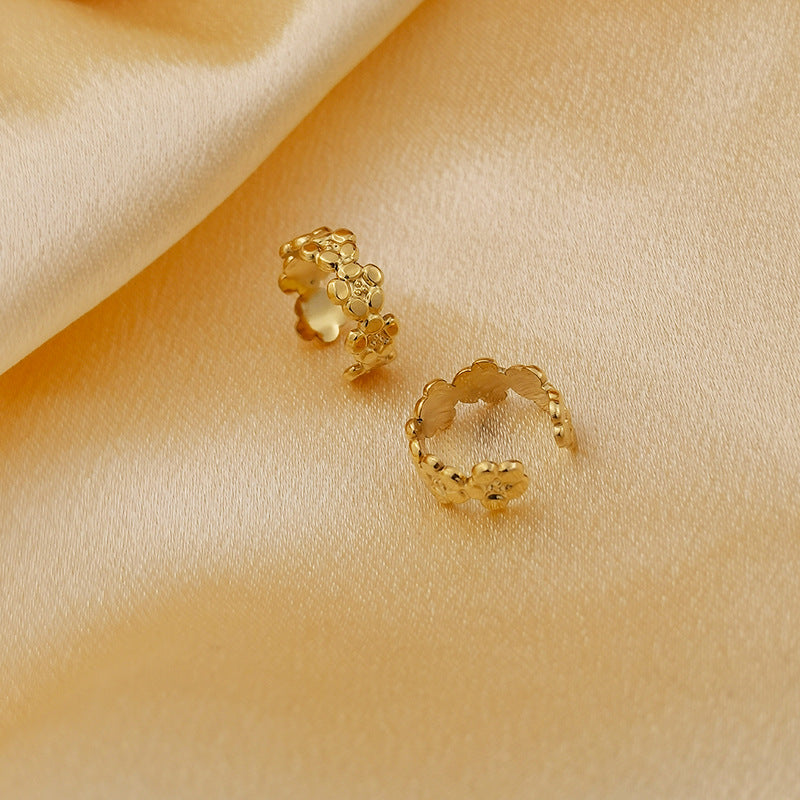 Wholesale Vintage 18K Gold Plated Open Adjustable Stainless Steel Rings