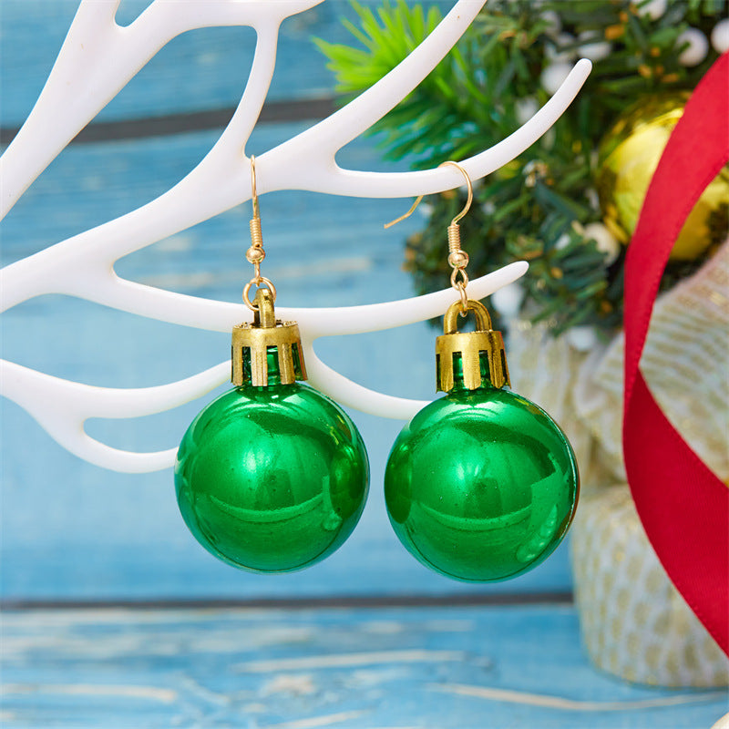Wholesale Christmas Acrylic glossy sequin bulb ear hook earrings