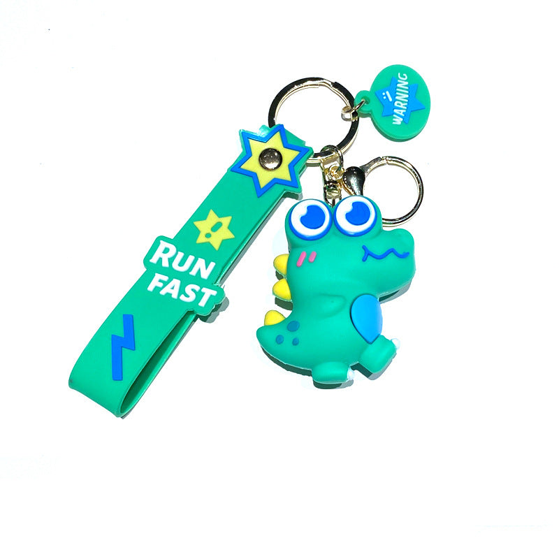 Wholesale Cartoon Doll Big Eye Dinosaur PVC Soft Glue Keychain Creative Keychain ACC-KC-XinShu003