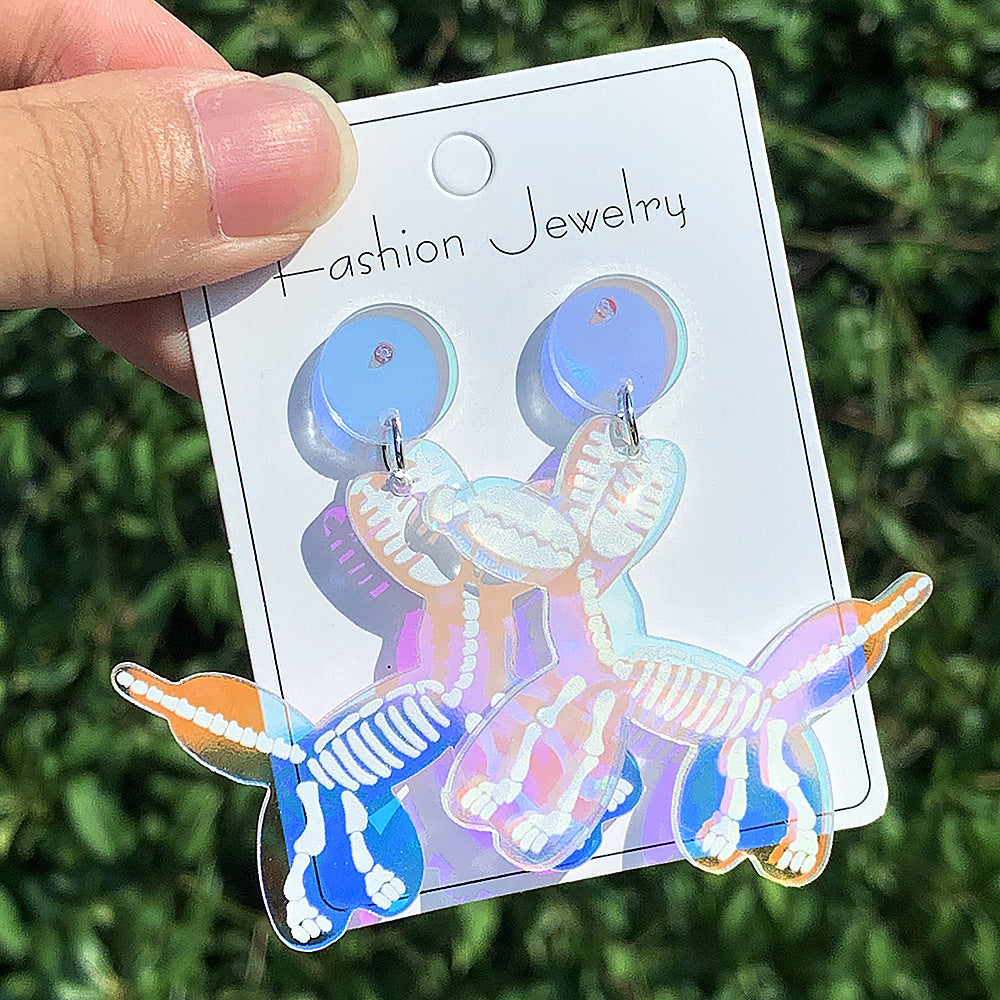 Wholesale   Acrylic Paint Earrings  Ghost Personalized Long Earrings