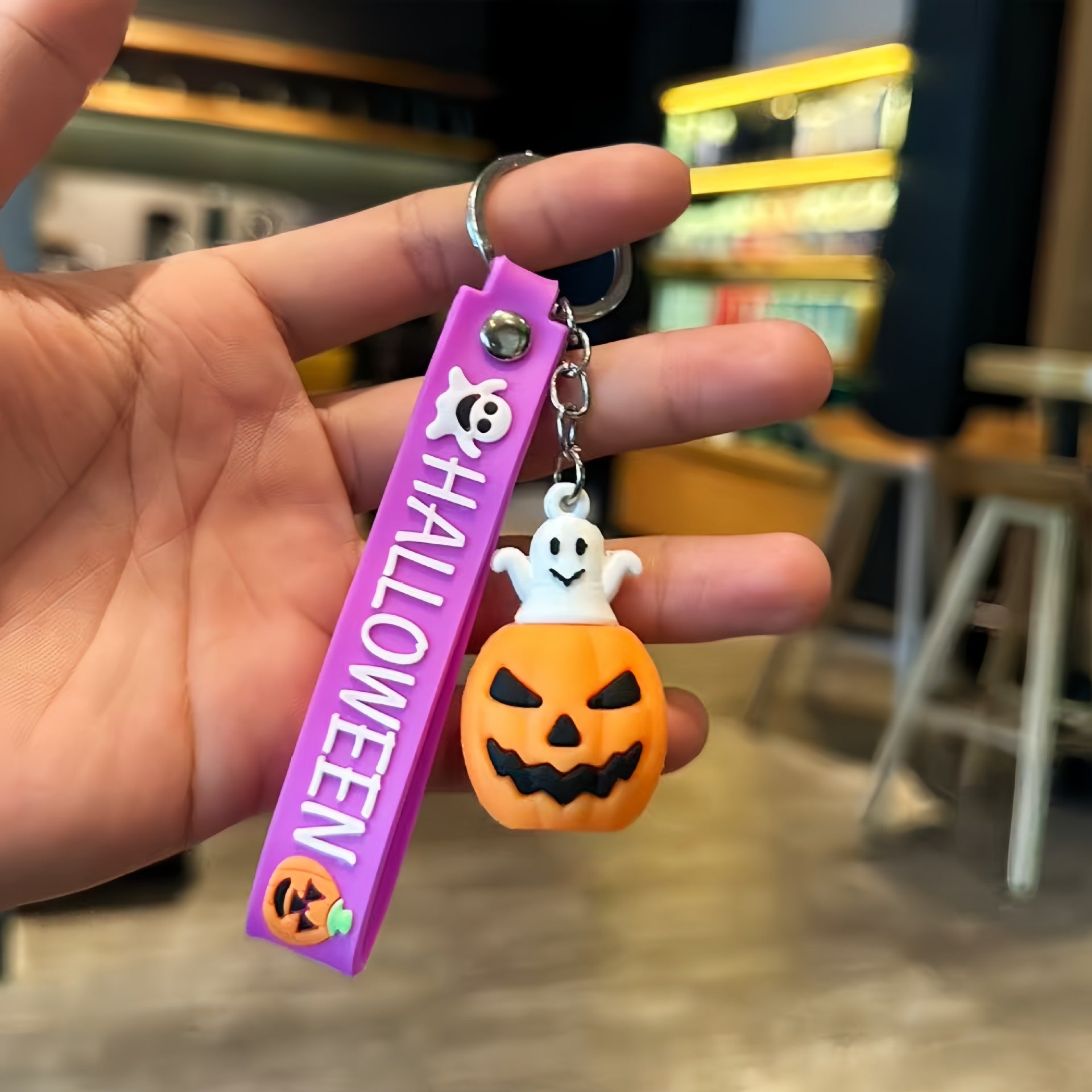 Wholesale  Pumpkin Keychain - Cartoon PVC Little Black House Pendant,  Bag Charm or Gift