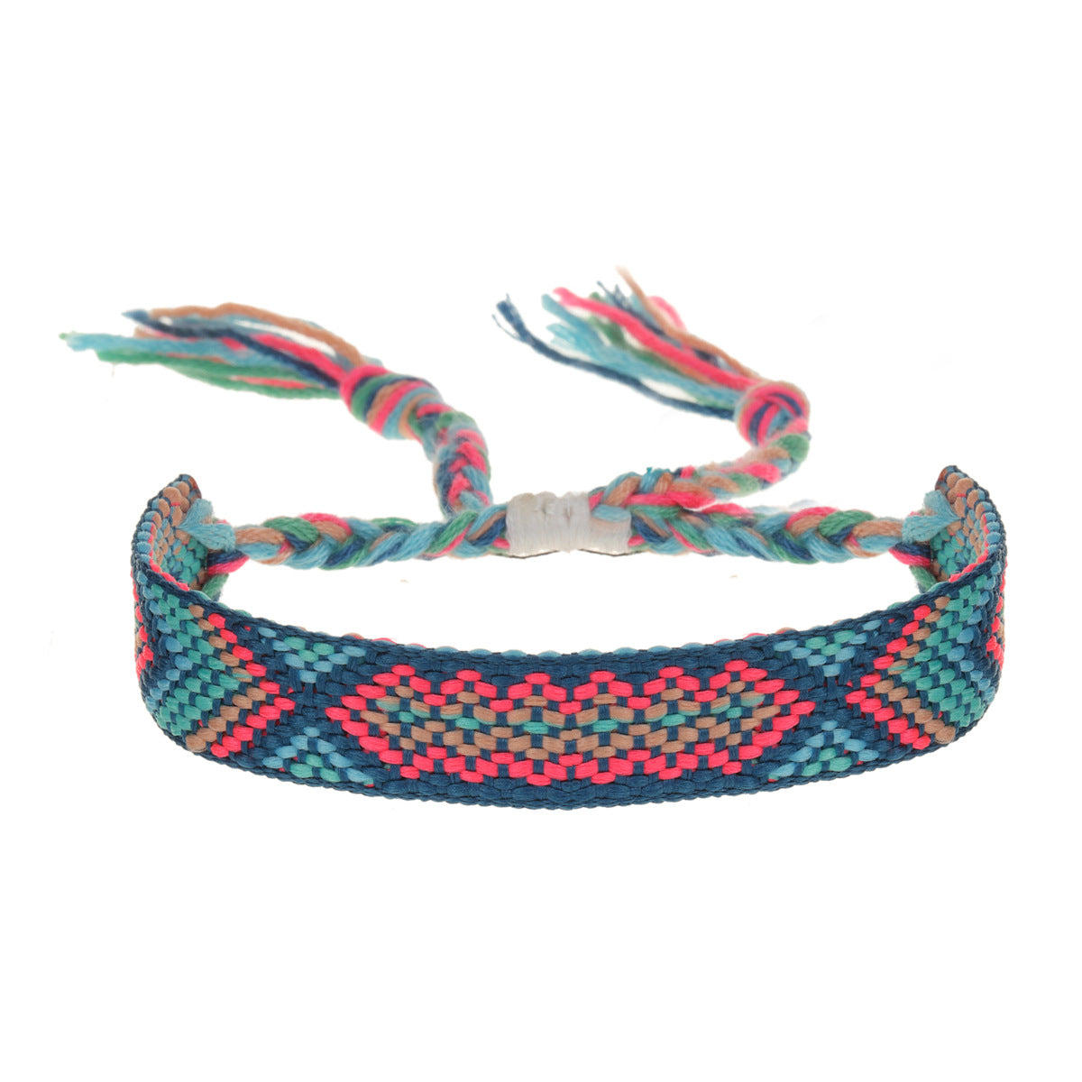 Wholesale Nepalese Style Handmade Friendship Rainbow Rope Adjustable Bracelet Jewelry Accessory Boutique Resale