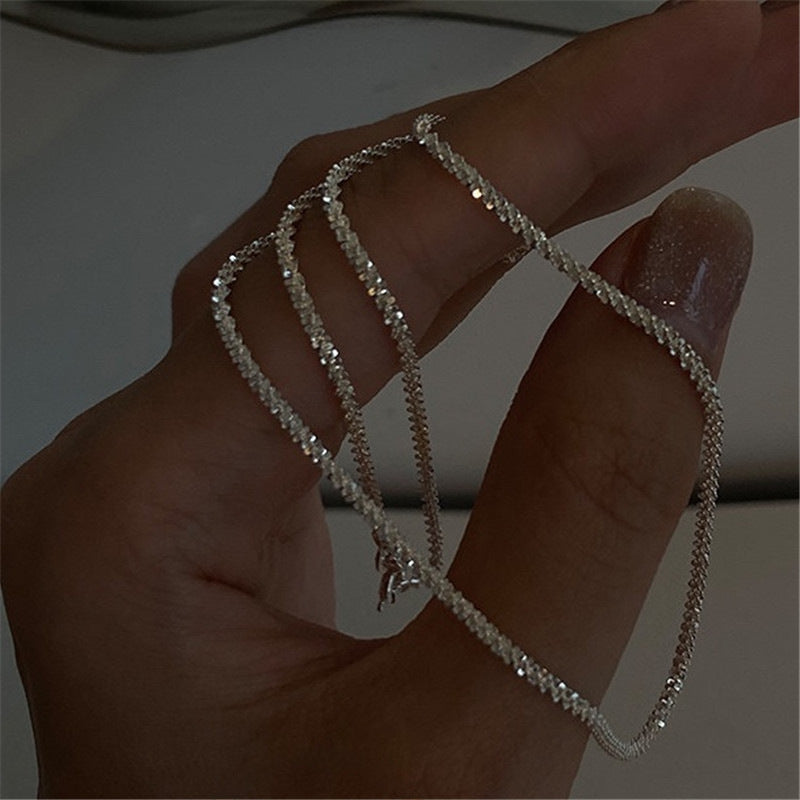 Wholesale  Simple 925 Necklace Sparkling Clavicle Chain
