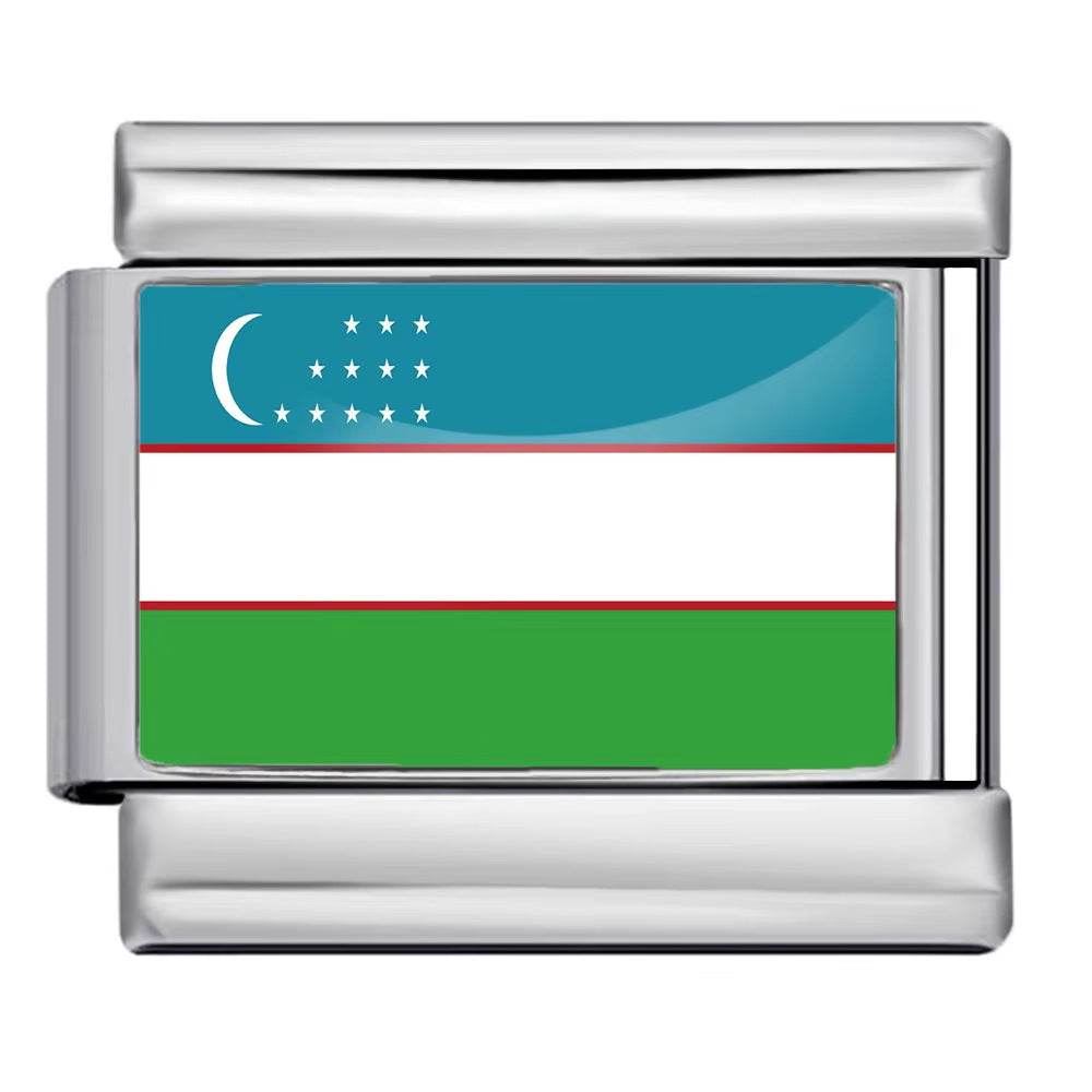 Wholesale 5pcs Italian Charm Bracelet 9mm DIY Splicing World Flag Series Stainless Steel Composable Bracelet