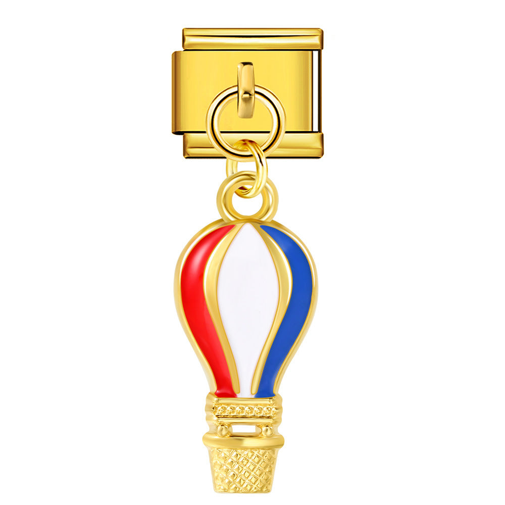 Wholesale Italian Charm Bracelet 9mm DIY Independence Day   Creative Stainless Steel Composable Bracelet