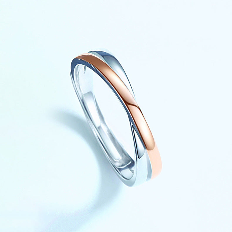 Wholesale s925 Silver Mobius Couple Ring