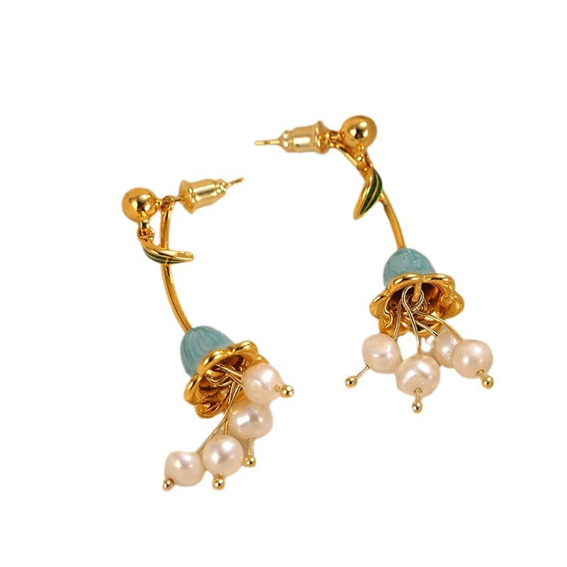 Wholesale two-way freshwater pearl earrings tassel high-end earrings