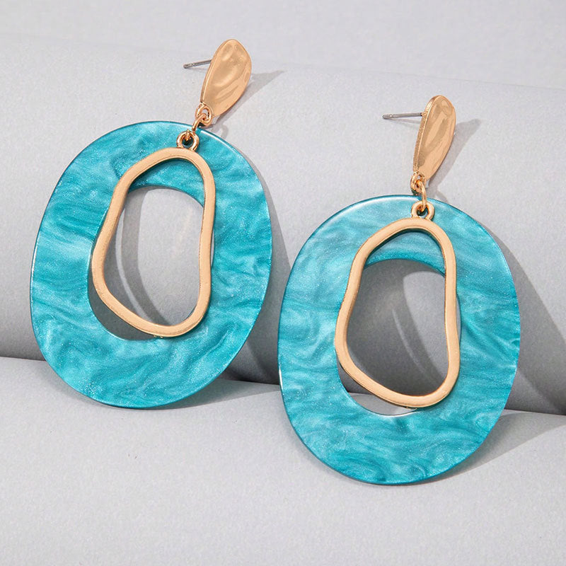 Wholesale Geometric Vintage Resin Acrylic Hoop Earrings