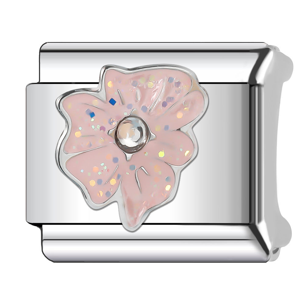 Wholesale Italian Charm Bracelet 9mm DIY Splicing Stainless Steel Wedding Couple Anniversary Cartoon Composable Bracelet