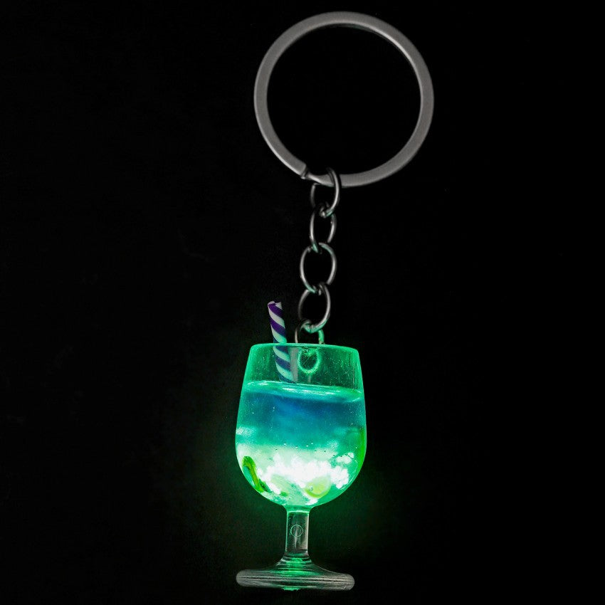 Wholesale Luminous Fruit Lemon Slice Goblet Plastic Keychain ACC-KC-RongR058