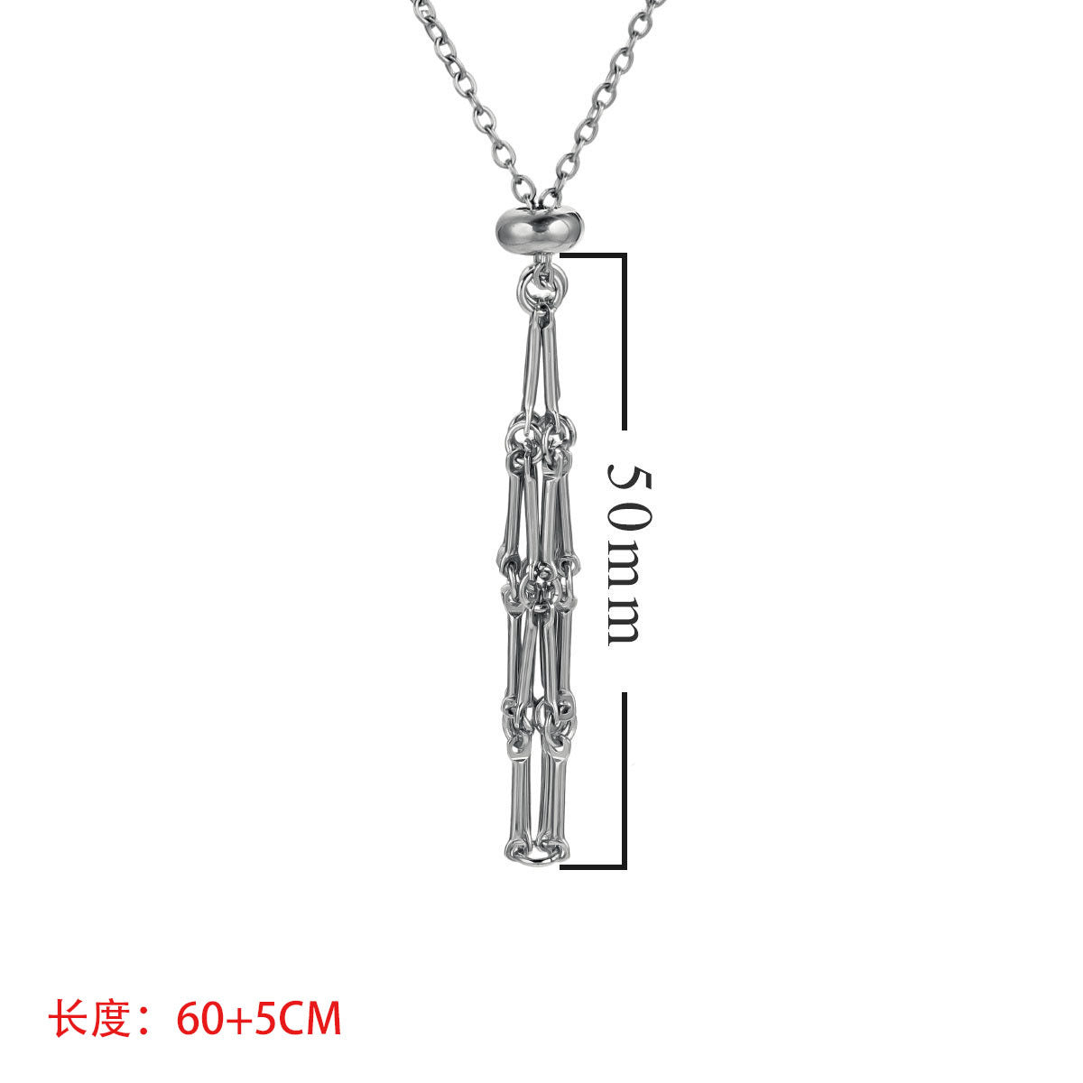 Wholesale Stainless Steel Jewelry Natural Crystal Mesh Pocket Bamboo Necklace