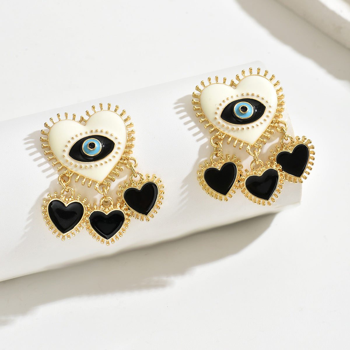 Wholesale Halloween elements love devil's eye earrings