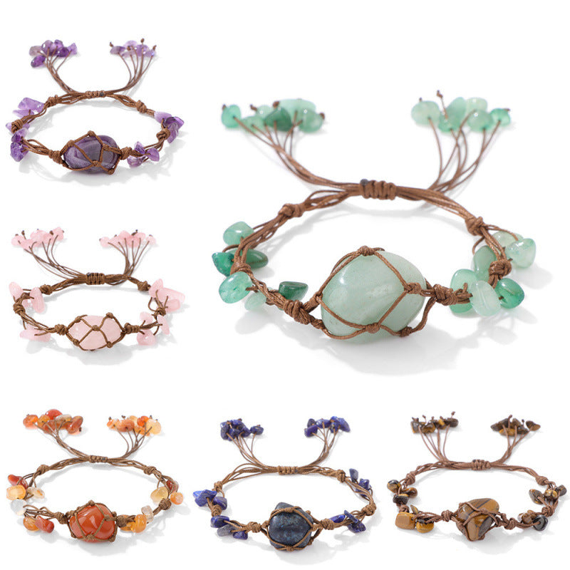 Wholesale Handmade Crystal Bracelet Amethyst Tiger Eye Gemstone Jewelry Accessory