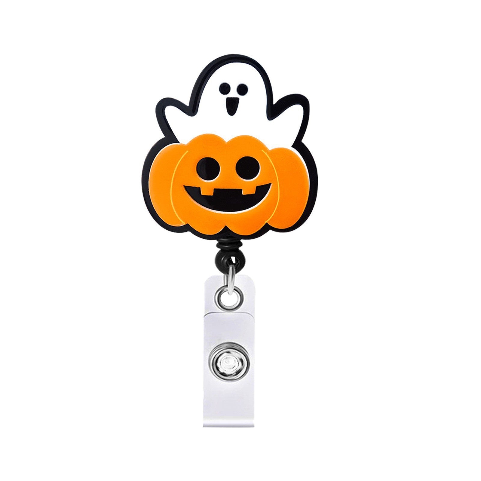 Wholesale DIY  Ghost Badge Clip Retractable ID Card Holder Acrylic Resale Accessory