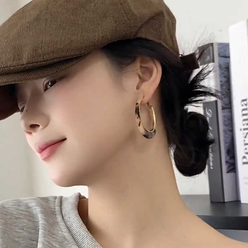 Wholesale Leopard Print  Exaggerated Hoop Earrings