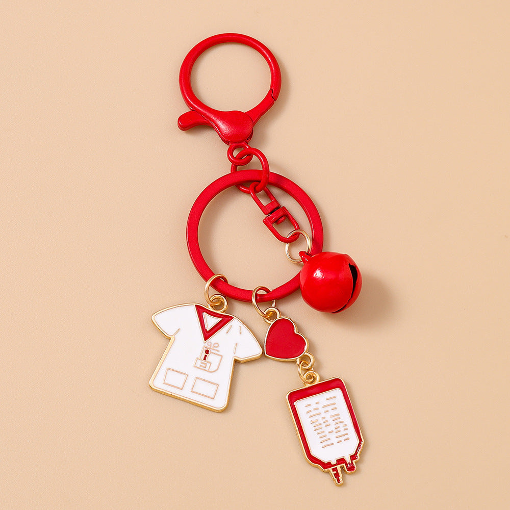Wholesale rhot nurse clothing nurse cap key chain key chain personalized medical supplies key ring bag pendant