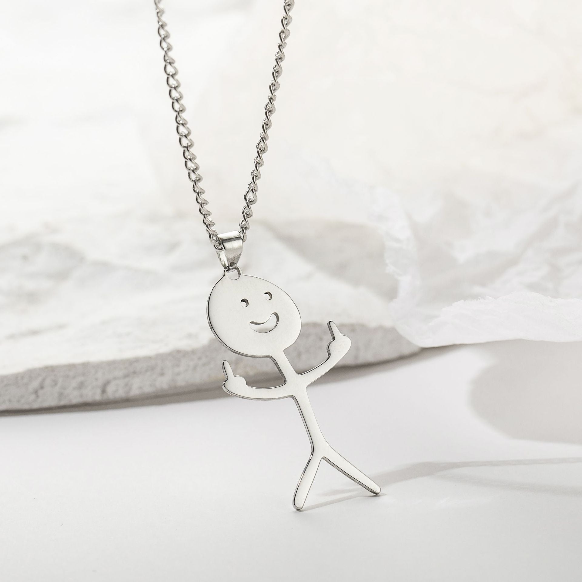 Wholesale personality Stickman pendant necklace