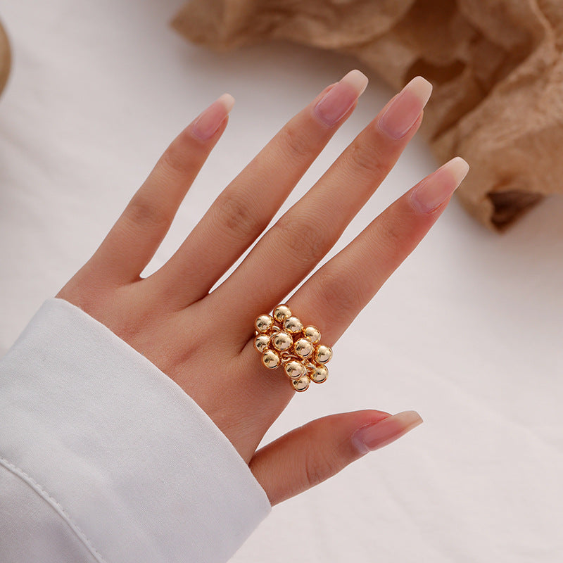 Wholesale  personalized five-petal flower three-dimensional flower opening ring