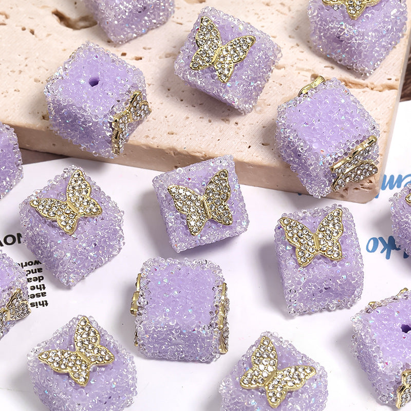 Wholesale of 5pcs Water Diamond Sugar Beads Butterfly Five Pointed Star Square Diamond Ball Beads ACC-BDS-BLG009