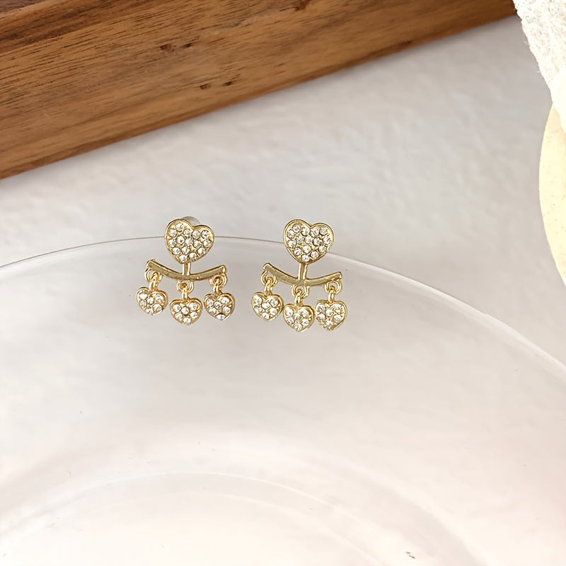 Wholesale  luxury  rhinestone love earrings