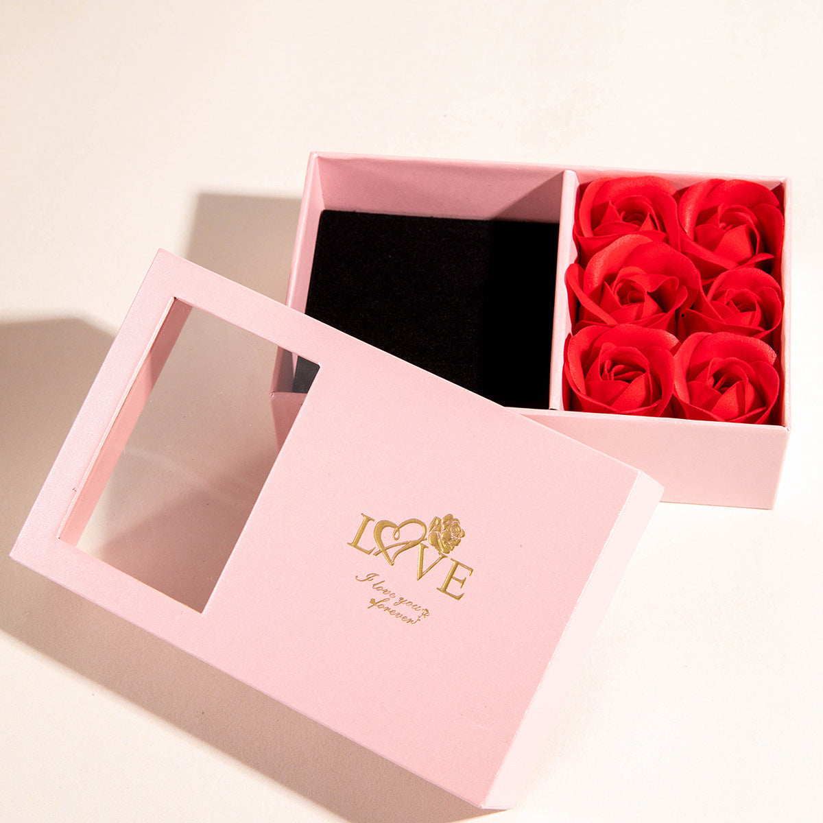 Wholesale Red Rose Ring Resin Valentine's Day Ring Box