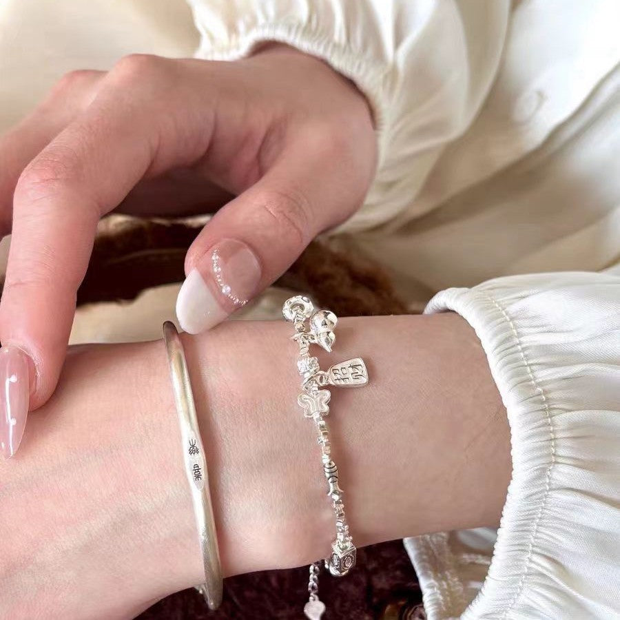 Wholesale Small Gourd Broken Silver Plate Wrapped Bracelet