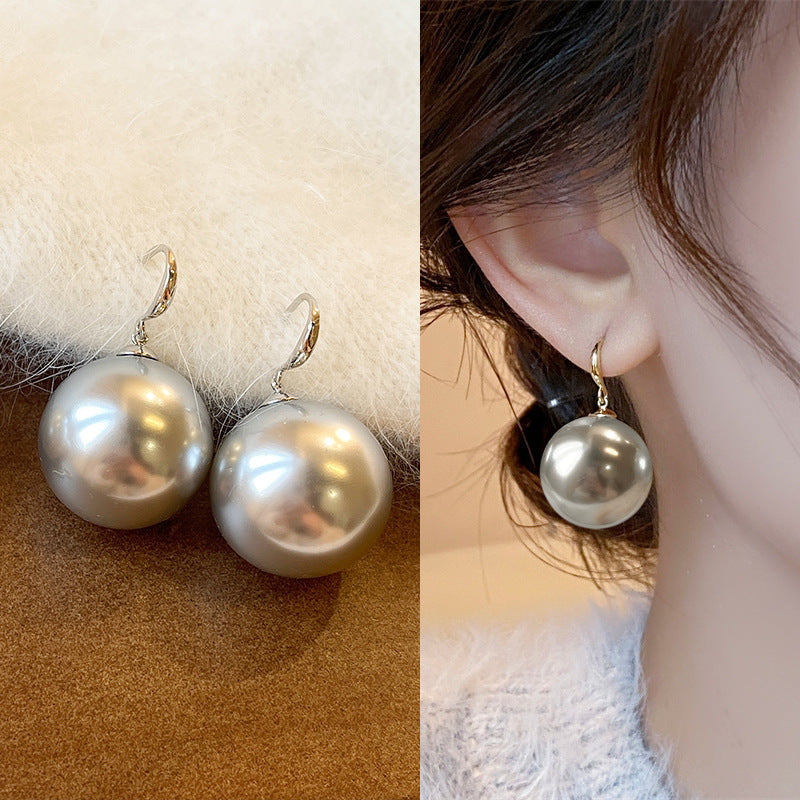 Wholesale Grey Pearl Earrings  Light Luxury Earrings