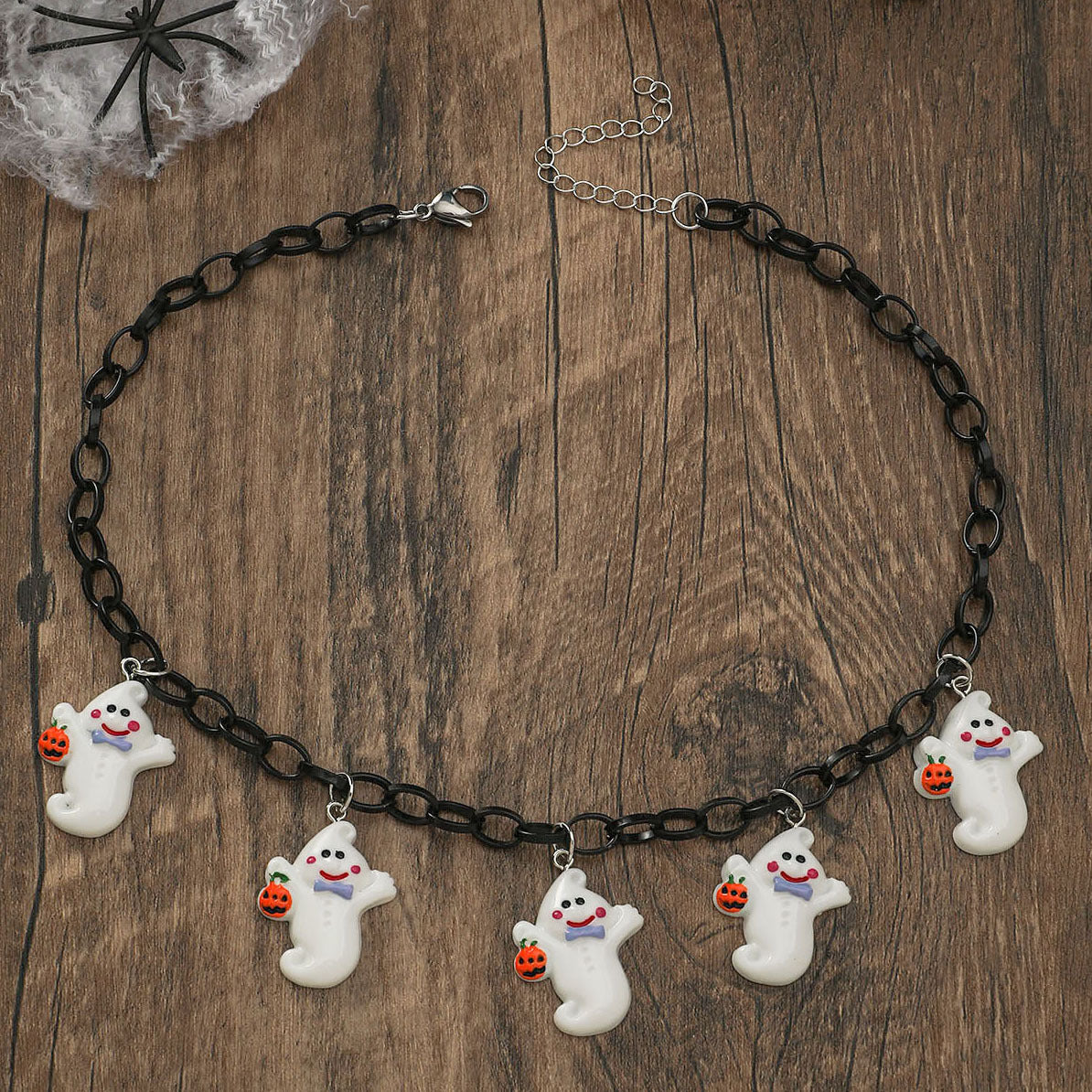 Wholesale Halloween Creative Pumpkin Ghost Pendant Necklaces Choker Necklaces ACC-NE-JunJie009