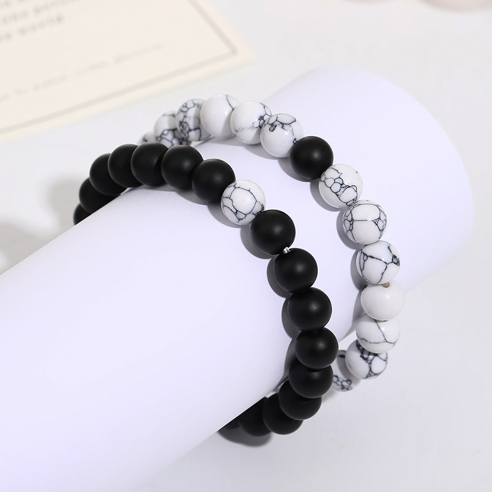 Wholesale Trendy Turquoise Couple Bead Bracelet Handmade Fashion Jewelry Accessory Gift