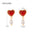 Wholesale 18k gold stainless steel red agate heart earrings rings necklace