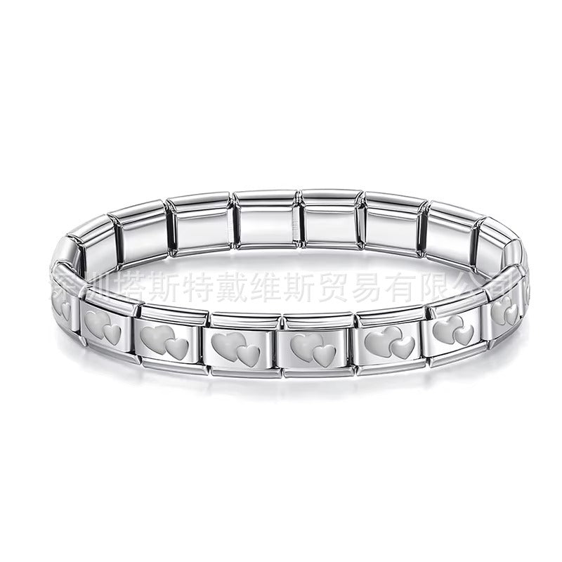 Wholesale  Italian Charm Bracelet 9mm DIY  single-section  Creative Stainless Steel Composable Bracelet