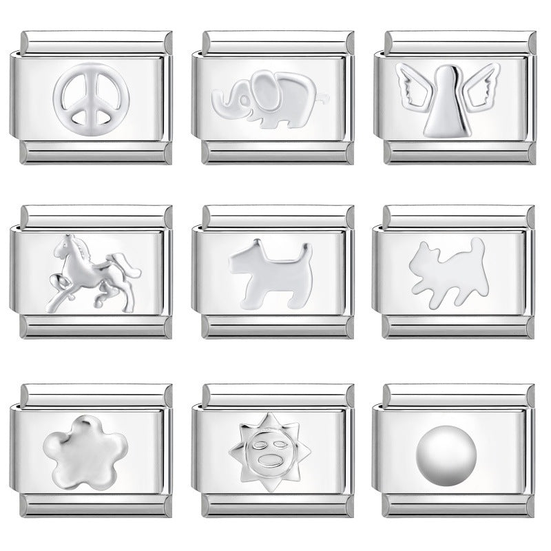 Wholesale Italian Charm Bracelet 9mm DIY Splicing Cute Creative Stainless Steel Composable Bracelet