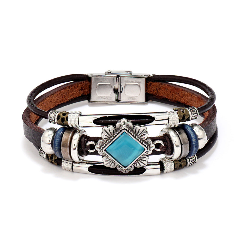 Wholesale Leather vintage multi-layer bracelet