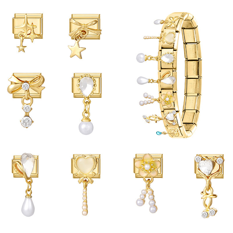 Wholesale 9mm Italian Charm Starter Bracelets DIY Pendant Style Stainless Steel Composable Bracelet