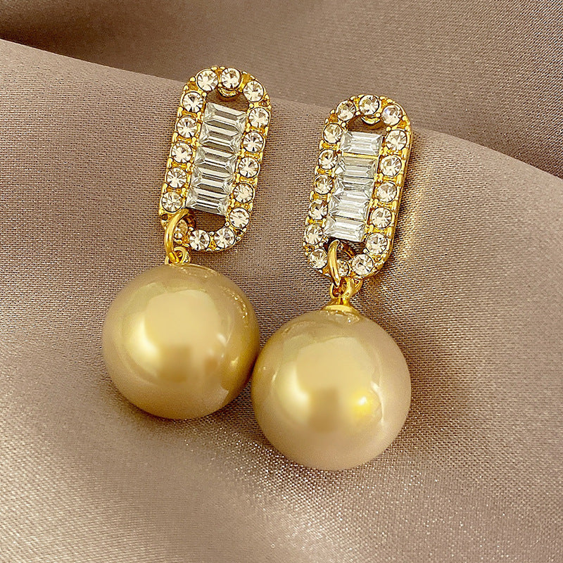 Wholesale S925 Silver Needle Simple Long Pearl Earrings