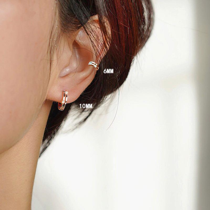 Wholesale Minimalist Double Layer Zircon Ear Studs Copper Electroplated Fashion Accessory for Boutique Resale