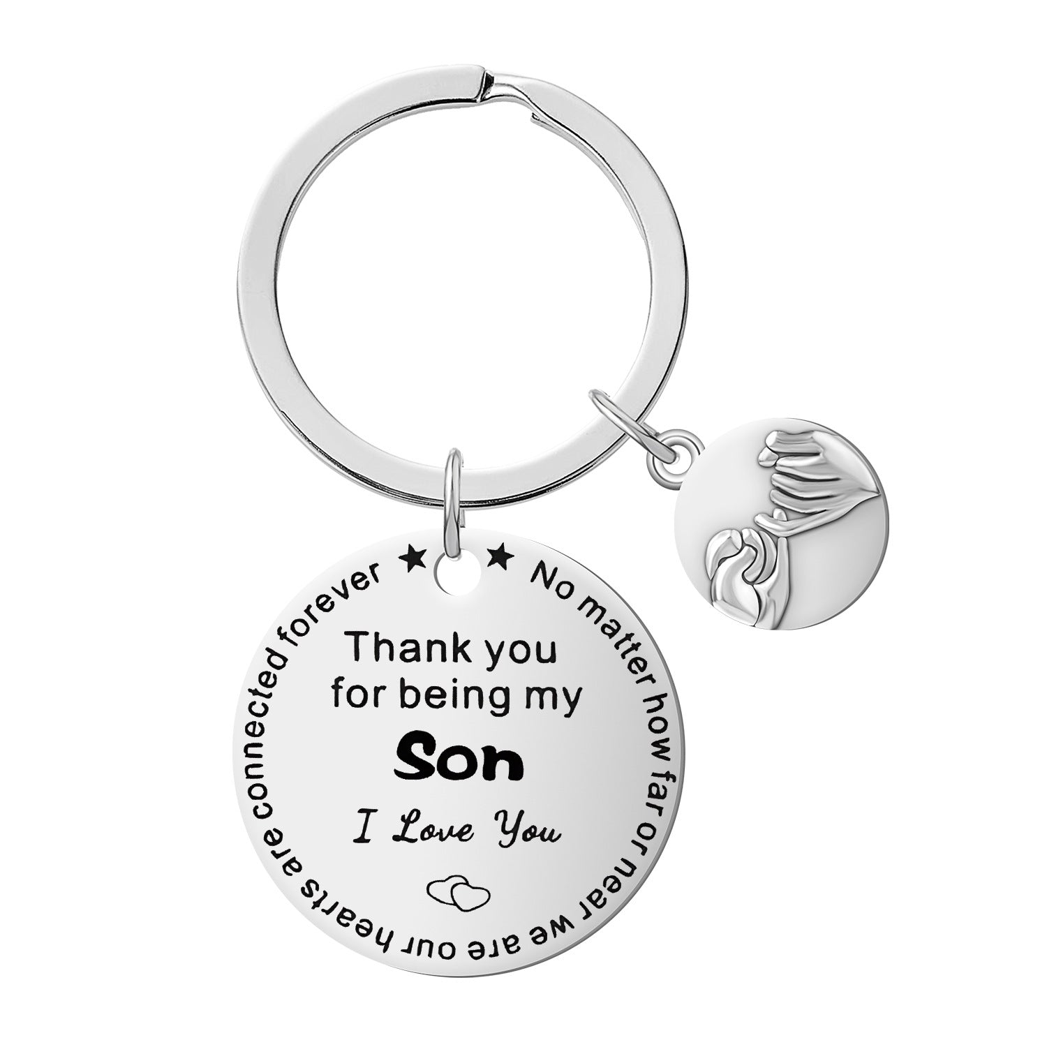 Wholesale creative engraving stainless steel keychain
