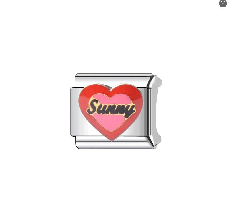 Wholesale Italian Charm Bracelet 9mm DIY Splicing Cartoon Creative Pattern Stainless Steel Composable Bracelet