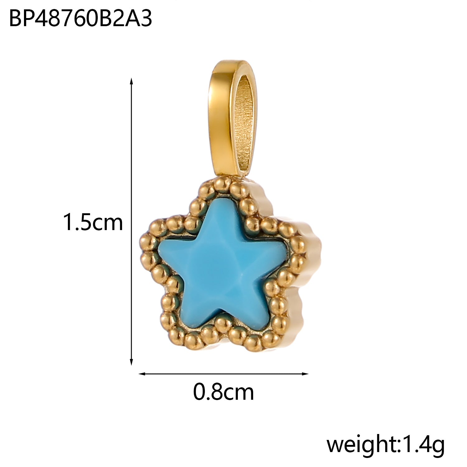 Wholesale Stainless steel with diamond zircon DIY star love water drop round pendant