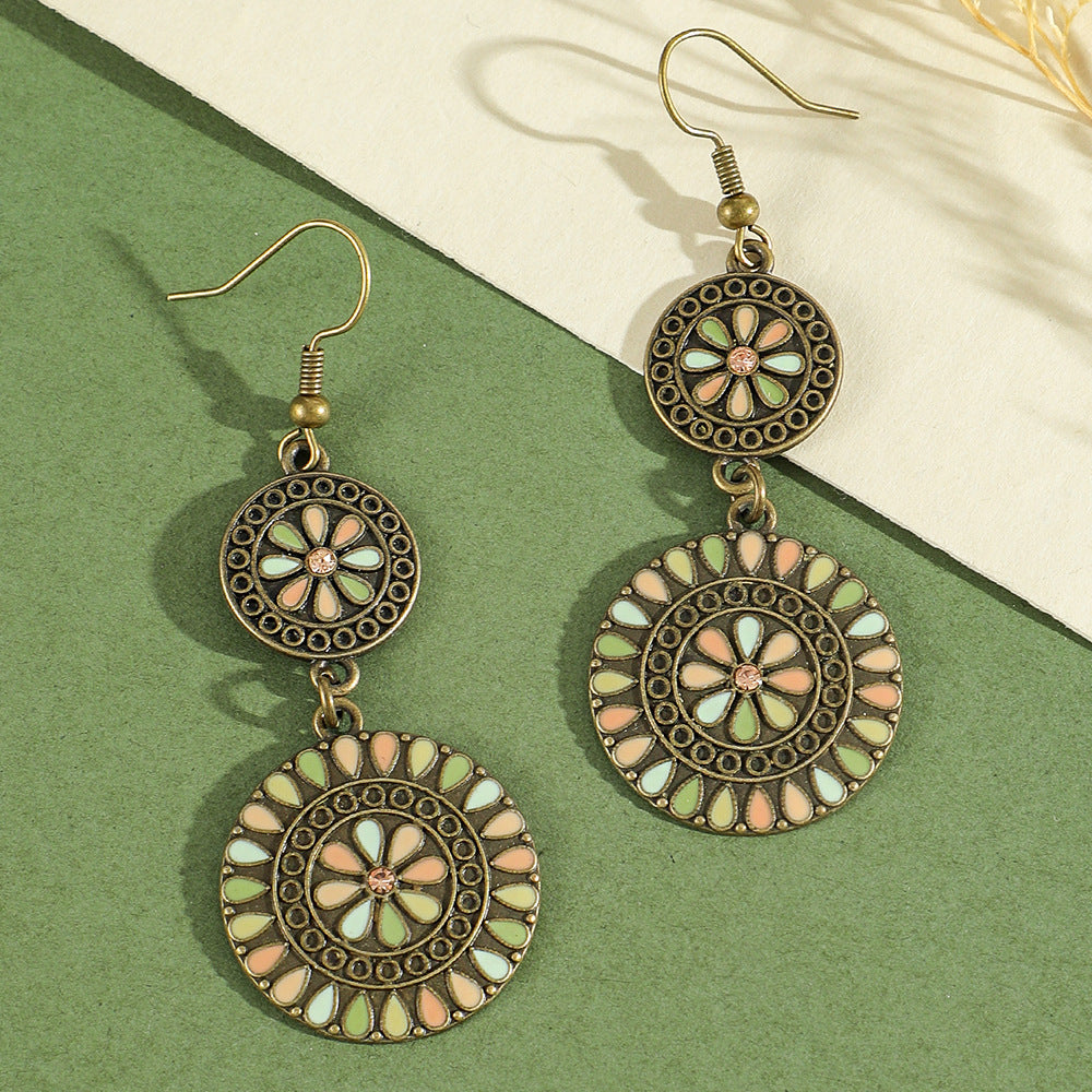 Wholesale Bohemian Green Forest Earrings Set,  Zinc Alloy Ethnic Style