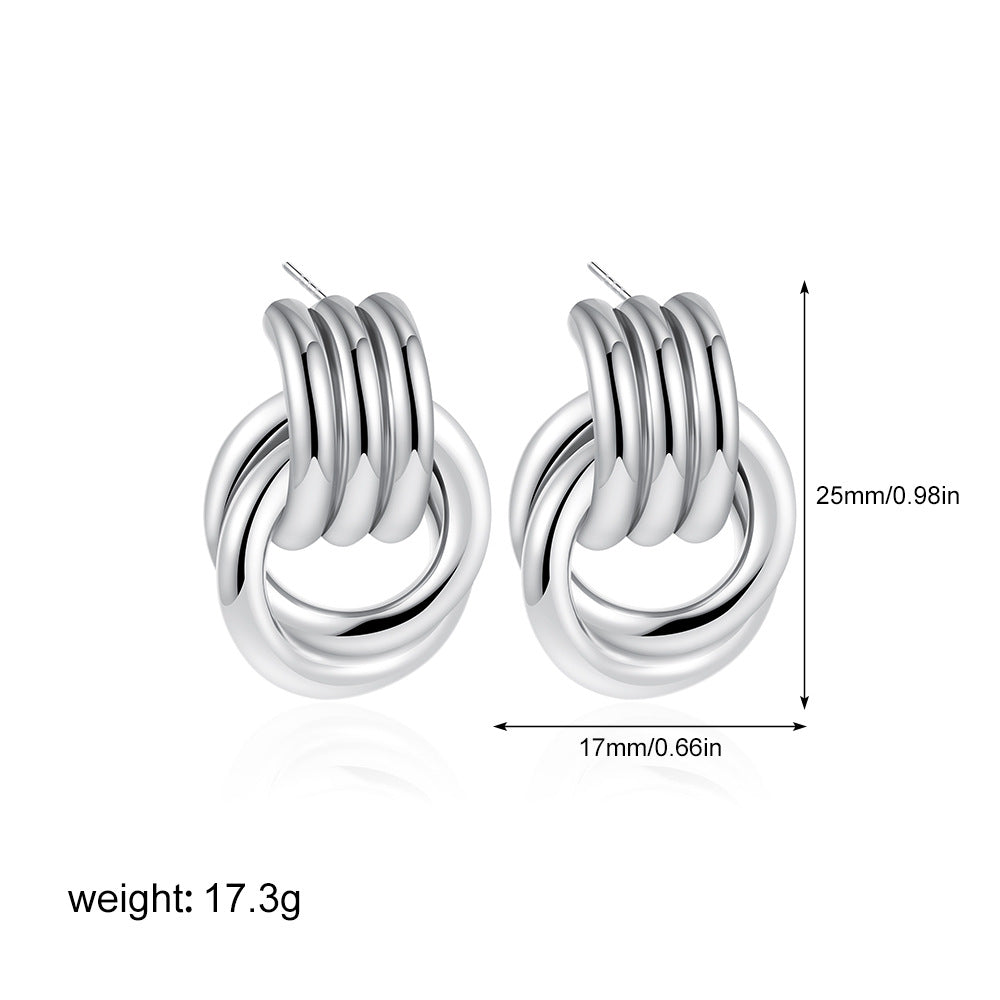 Wholesale 18K Gold and Silver Double Color Earrings