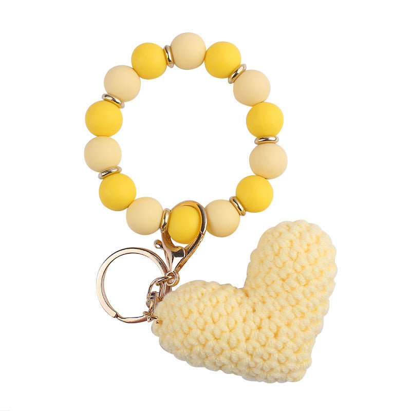 Wholesale Cartoon Love Wool Silicone Beaded Wrist Keychain ACC-KC-GuangTian050