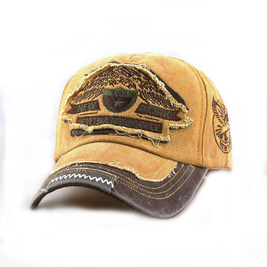 Wholesale Cotton Embroidery Baseball Cap Black New York Letter Patchwork Stylish Everyday Gift