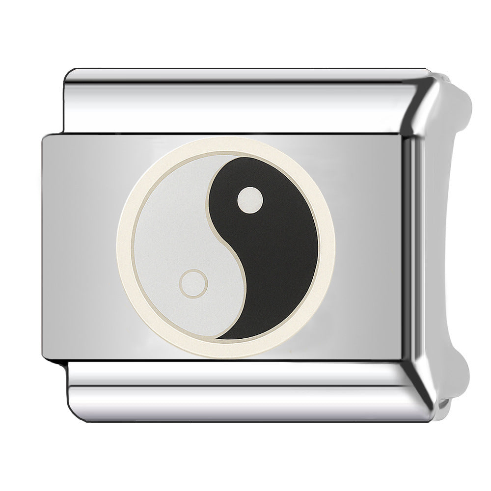 Wholesale  Italian Charm Bracelet 9mm DIY Single-bead smooth   Creative Stainless Steel Composable Bracelet