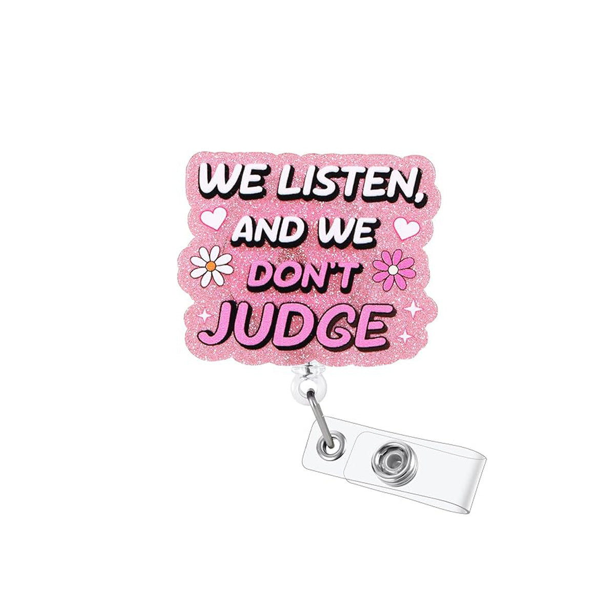 Wholesale  retractable acrylic pink medical   Badge Reels