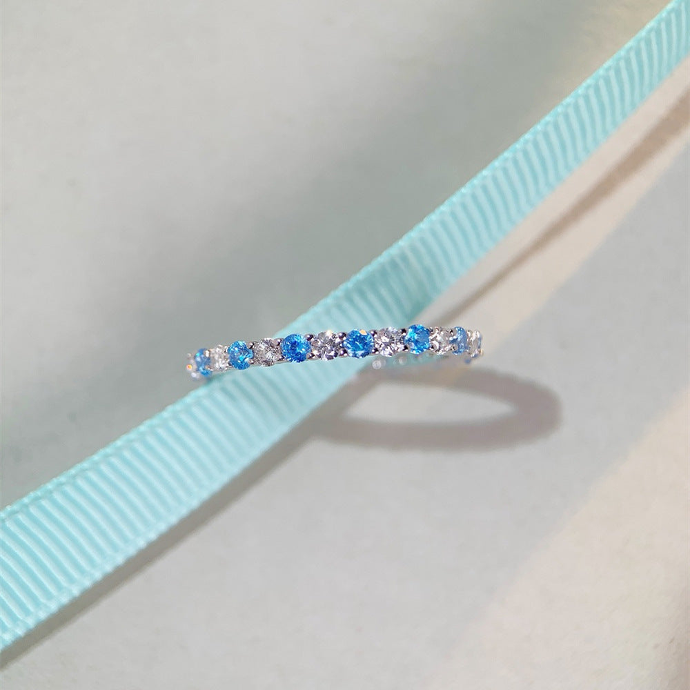 Wholesale Carbon Sterling Silver Inlaid Zirconia Ring