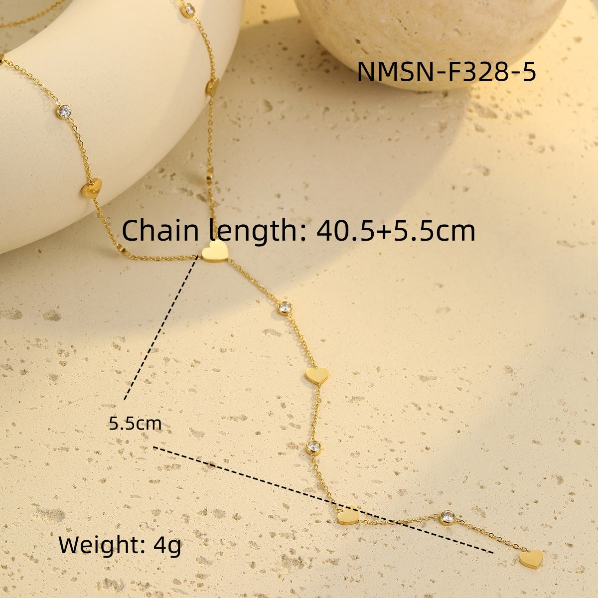 Wholesale Stainless Steel Water Drop Y-Shaped Tassel Gold Necklace