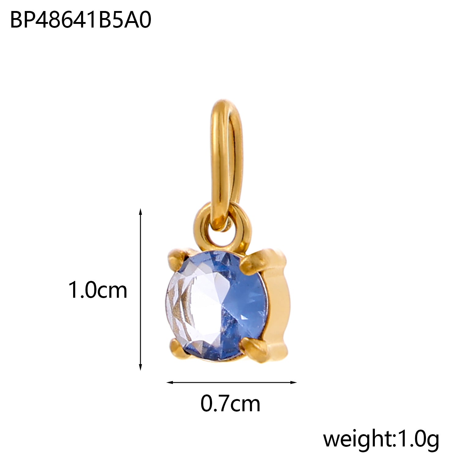 Wholesale DIY jewelry accessories stainless steel zircon round water drop zircon pendant